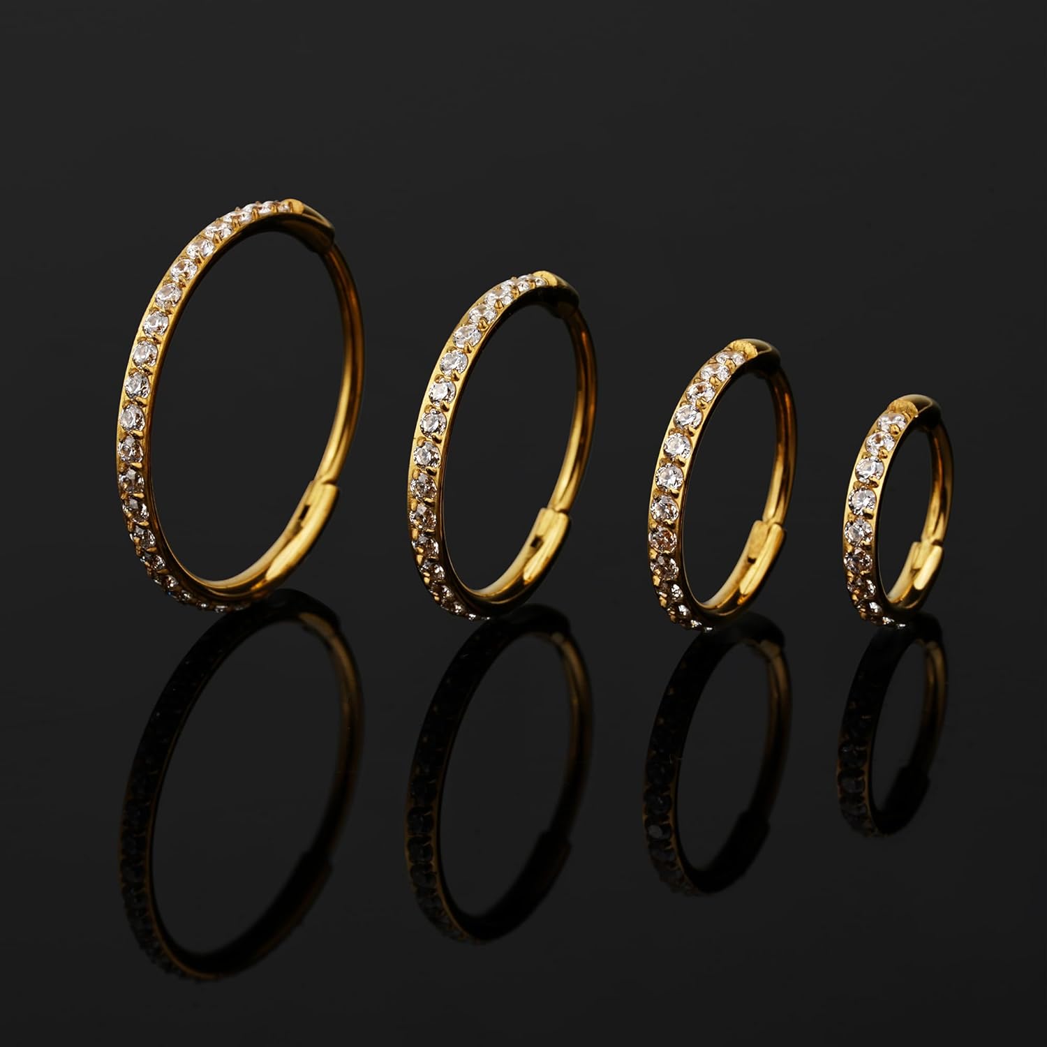 FINE4U 1 Pair ASTM F136 Titanium Hoop Earrings for Women, Trendy Dainty Earrings Gift - Image 4