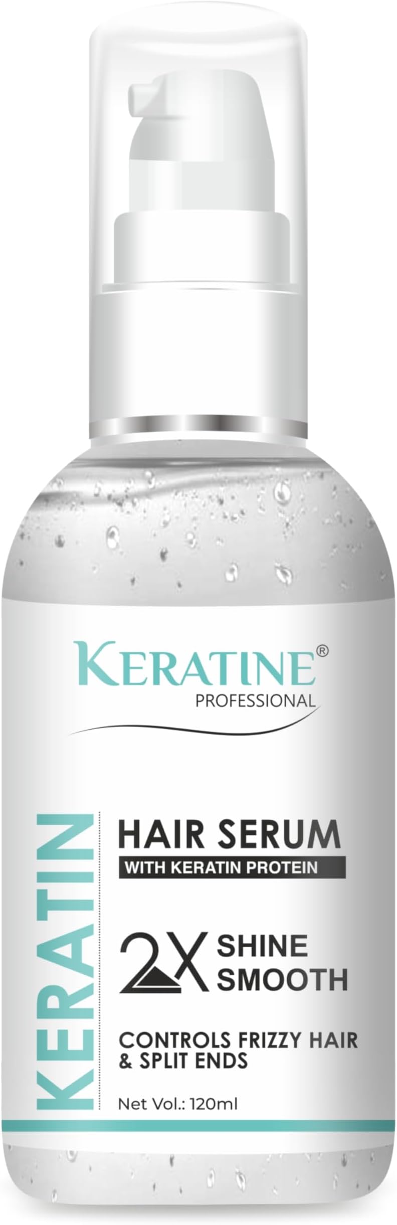 KERATINE PROFESSIONAL Shine Smooth Hair Serum 120 Ml | Anti Frizz Serum for Frizzy and Damaged Hair | Infused with Keratin Protein | All Hair Types