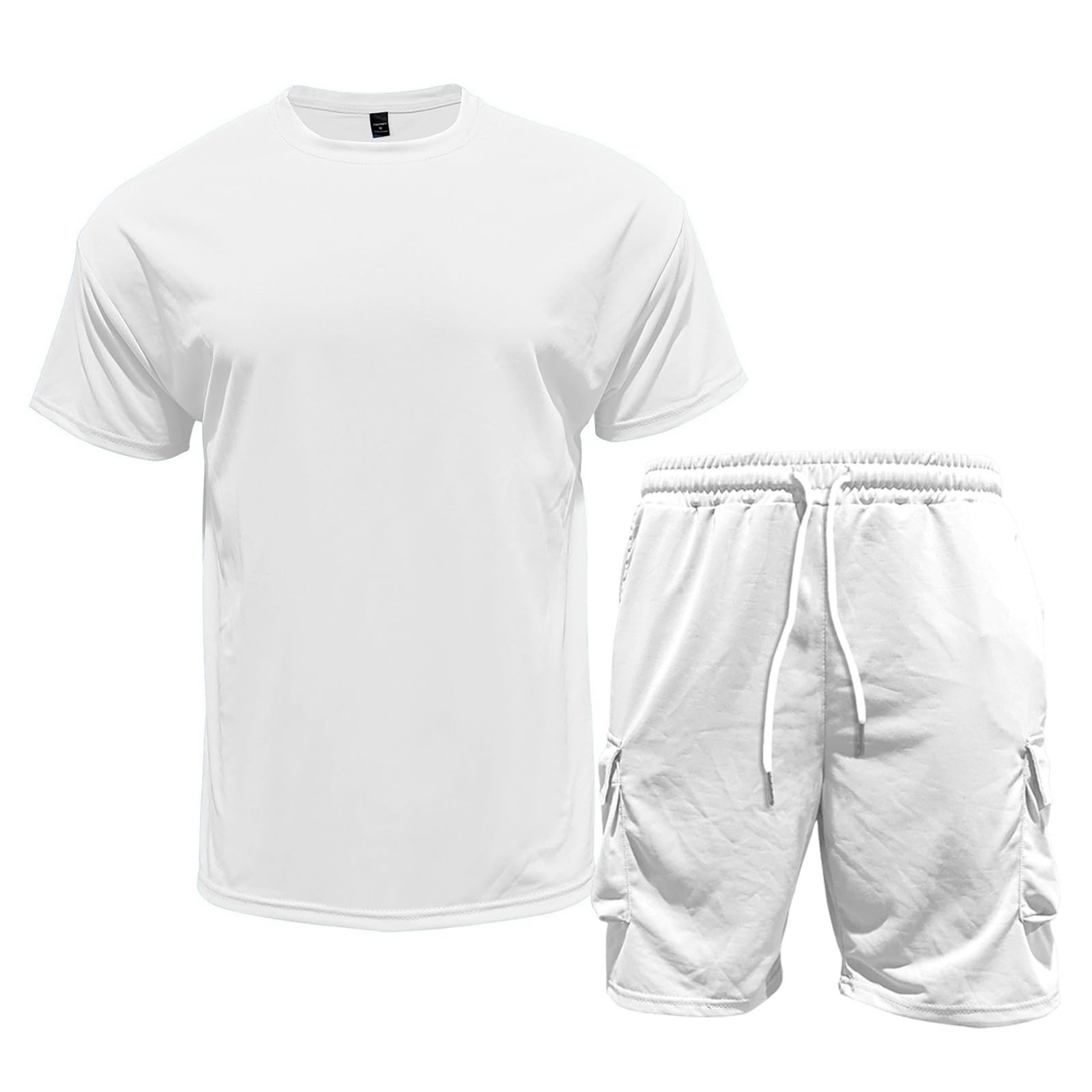 Survêtement 2 pièces pour homme - Survêtement d'été surdimensionné - T-shirt et short - 2 pièces - Survêtement de sport hip hop streetwear - Tenue de loisirs - Tenue à manches courtes pour homme