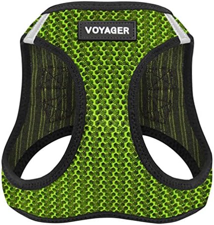 Voyager Step-in Air Dog Harness - All Weather Mesh Step in Vest Harness for Small and Medium Dogs by Best Pet Supplies - Lime Green (2-Tone), M