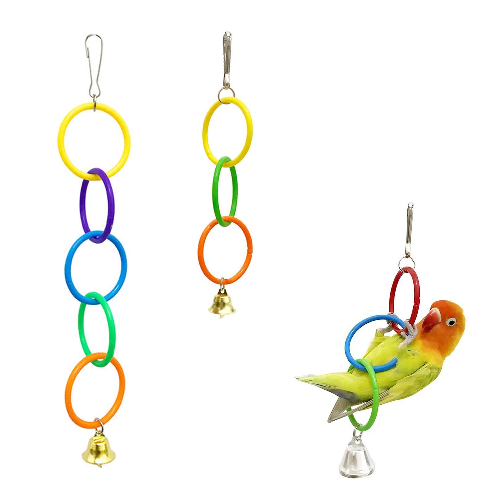 Colorful Hanging Parrot Toy, Interactive Bird Toy, Durable Parrot Cage Accessory, Fun Bird Cage Toy, Enrichment Parrot Climbing Toy for Small & Medium Birds-image-13