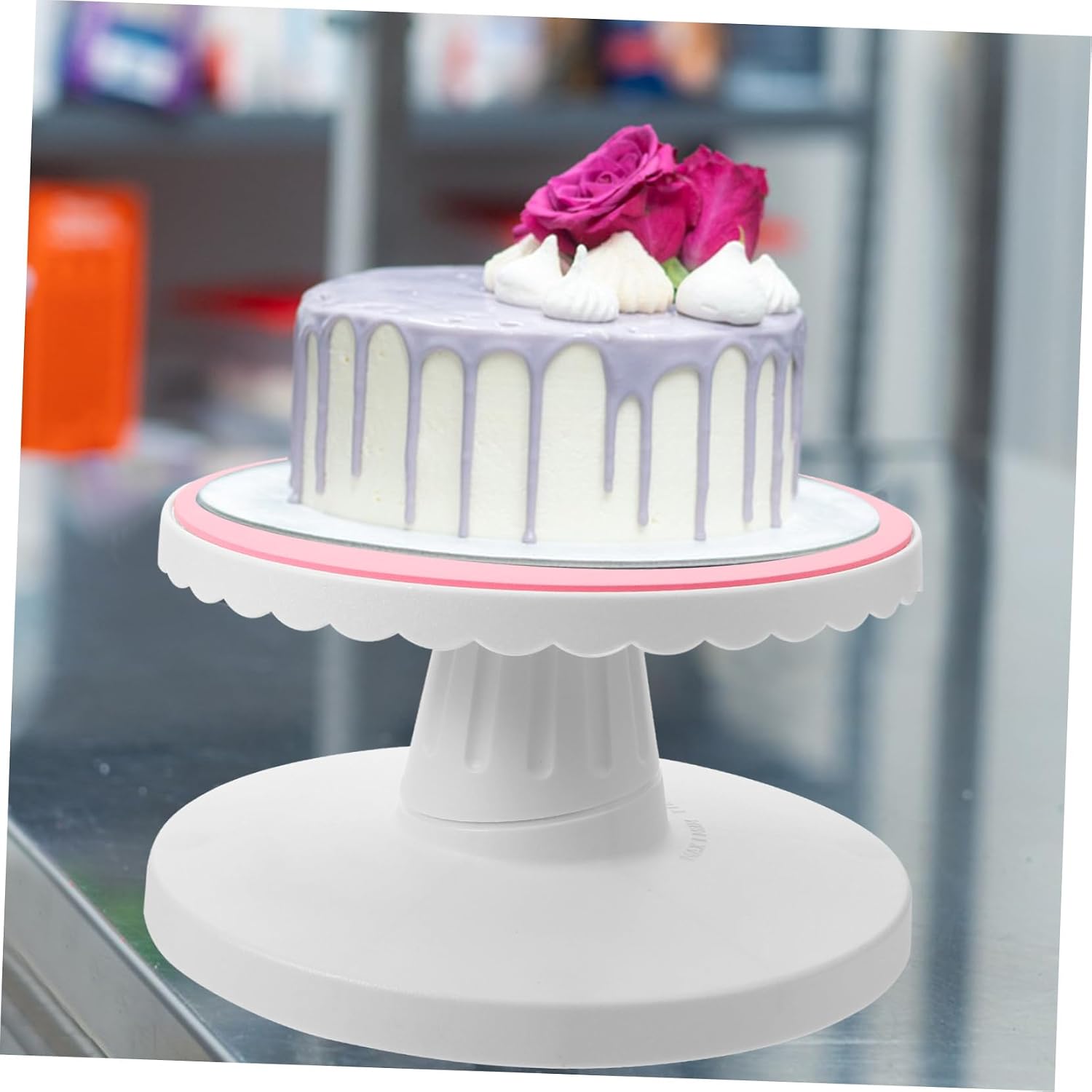 SHOWERORO Cake Decorating Stand Adjustable Rotating Turntable for Easy Decoration for Ceramics Floral Arranging and Cake Design