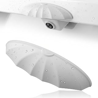 Car Rear View Camera Anti-Rain Cover, Anti-rain Back Up Camera Shield, Silicone Reversing Cameras Protection Rain Shield Stickers, Universal for Most Cars (White)