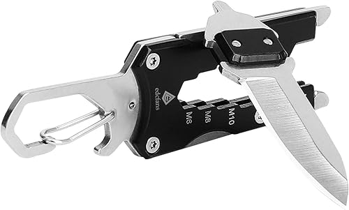 Miniatura 2 de Navaja multiherramienta de bolsillo con clip, cortador de caja con rompecristales, abridor de botellas, destornillador y llave, llavero de coche EDC