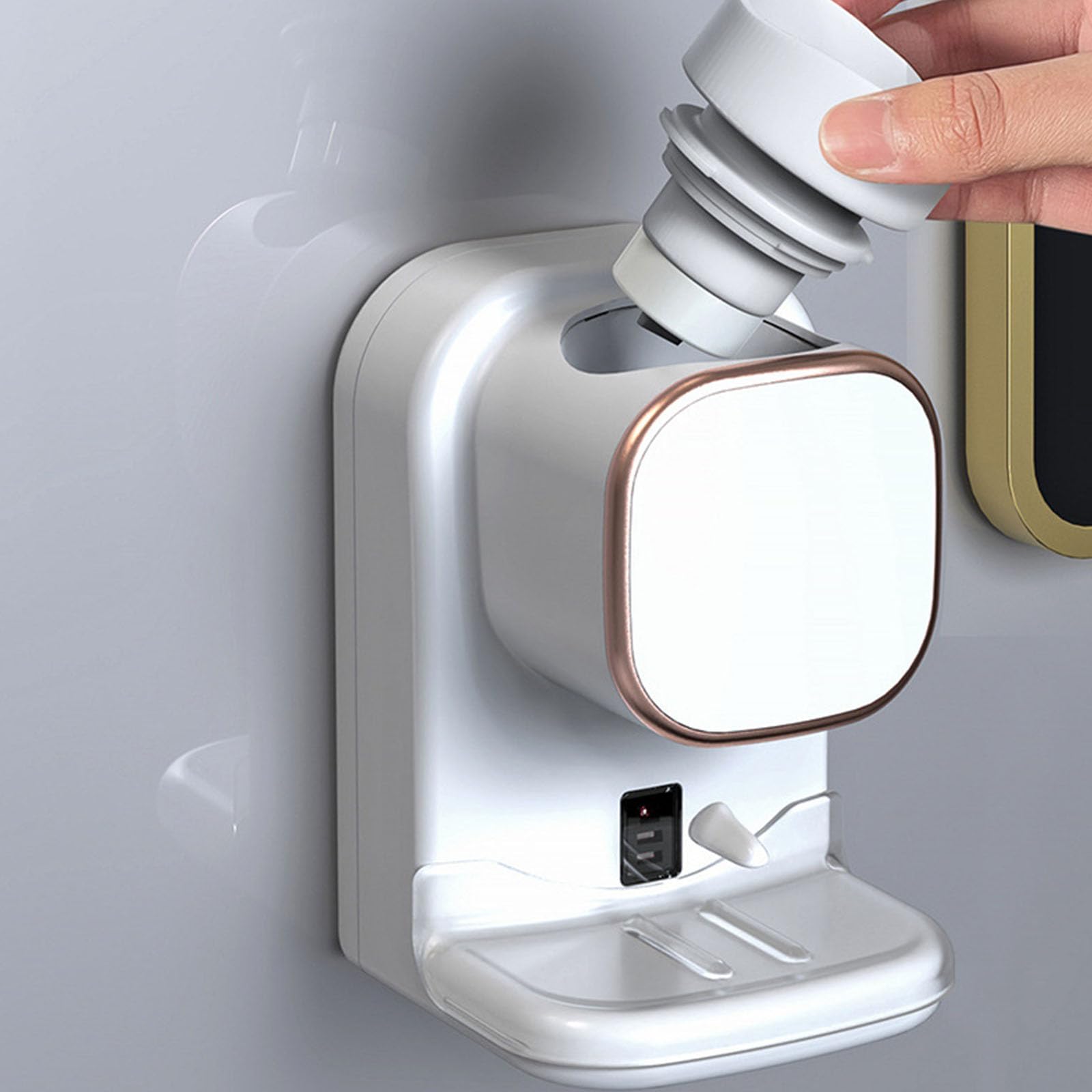 Presse-dentifrice automatique - Installation murale sans outil - Technologie de détection automatique - Compacte - Organisateurs de salle de bain - Distributeur automatique de dentifrice à induction