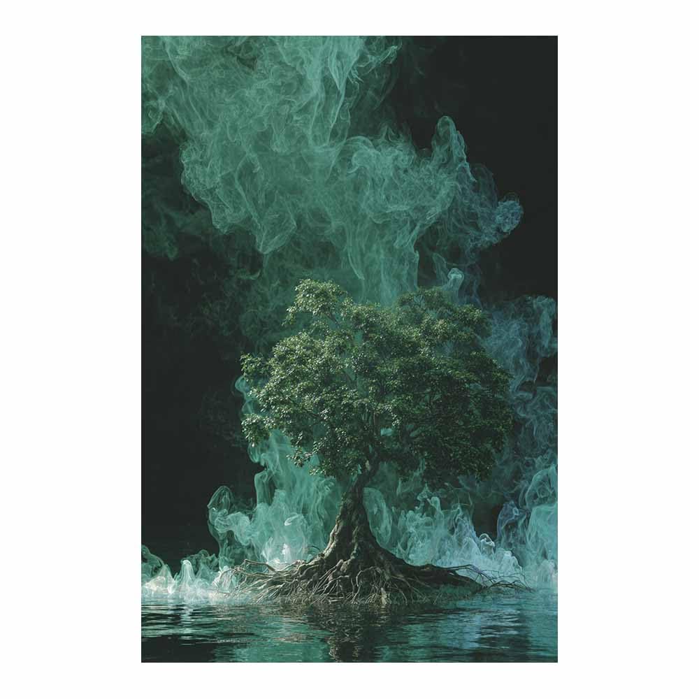 HOQIU Wall Pictures Starry Glow Tree tree poster, landscape wall art, for Living Room Bedroom Bathroom.(Multicolor)-60x80cm Unframed
