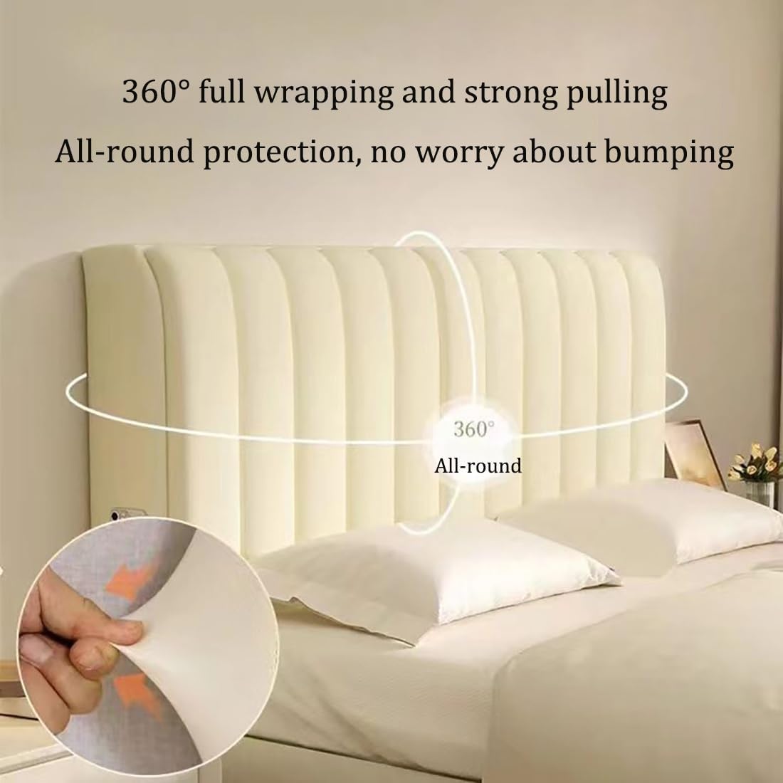 Headboard Covers/Slipcover for Single/King/Double Bed Headboard Slipcover 120/150/180cm Velvet Pink Stretch Furniture Protective Dustproof Cover for Twin Full Queen King Headboard (Color : A-Beige,