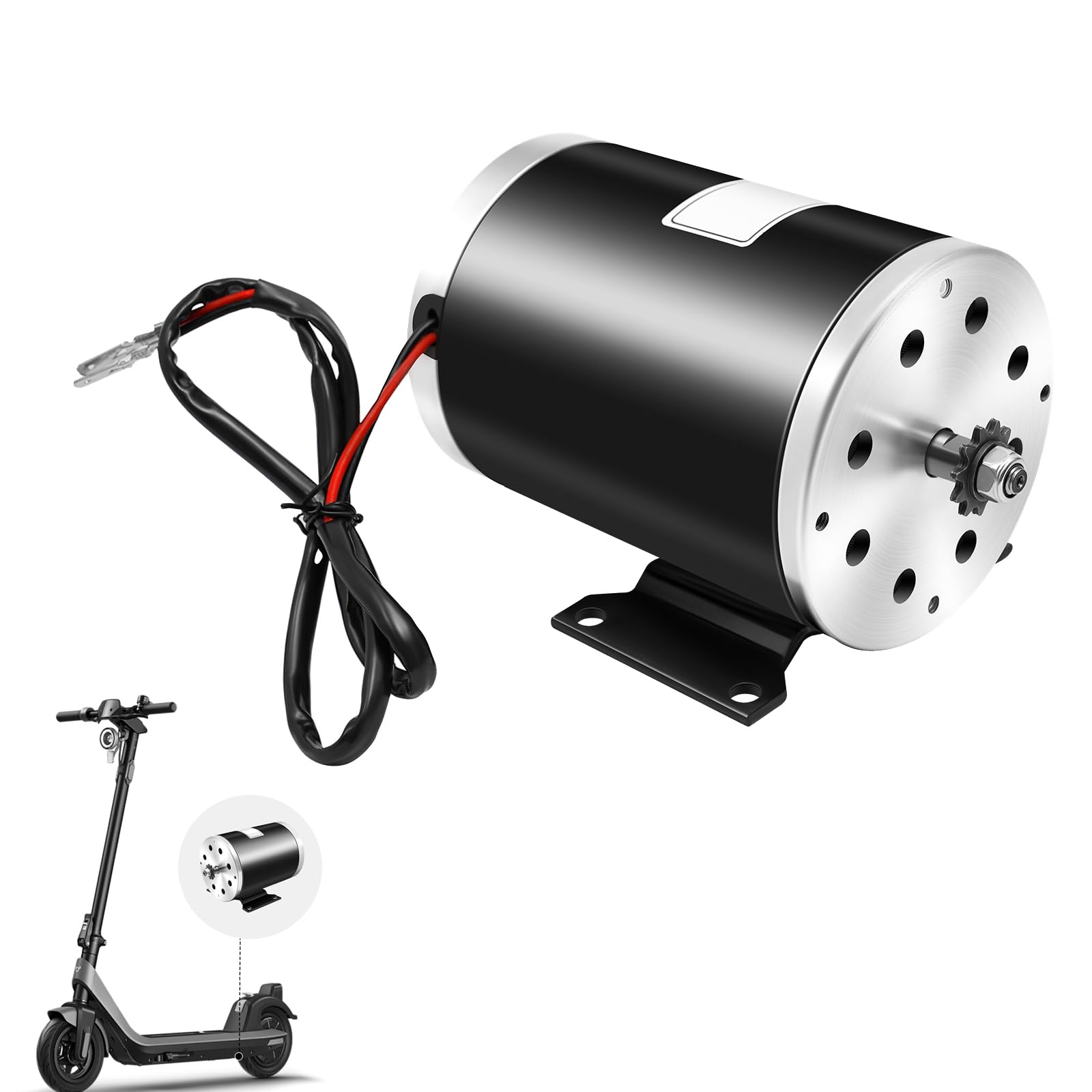 MY1020 1000W 36V DC-Motor Elektrobürste 3000 U/min | Gleichstrom-Bürstenmotor 150mm, für Vierrad-Karts, Vierrad-Motorräder, E-Scooter und Roller