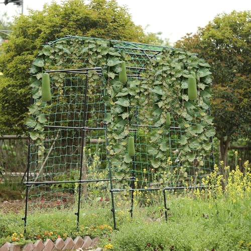 OTOSUNNY Garden Arch Tunnel Trellis for Climbing Plants Outdoor, 7 ft Tall Metal Walkway Trellis, Arbor Archway for Climbing Vines Vegetables Yard Lawn, Cucumber Trellis for Garden Raise Bed, Black