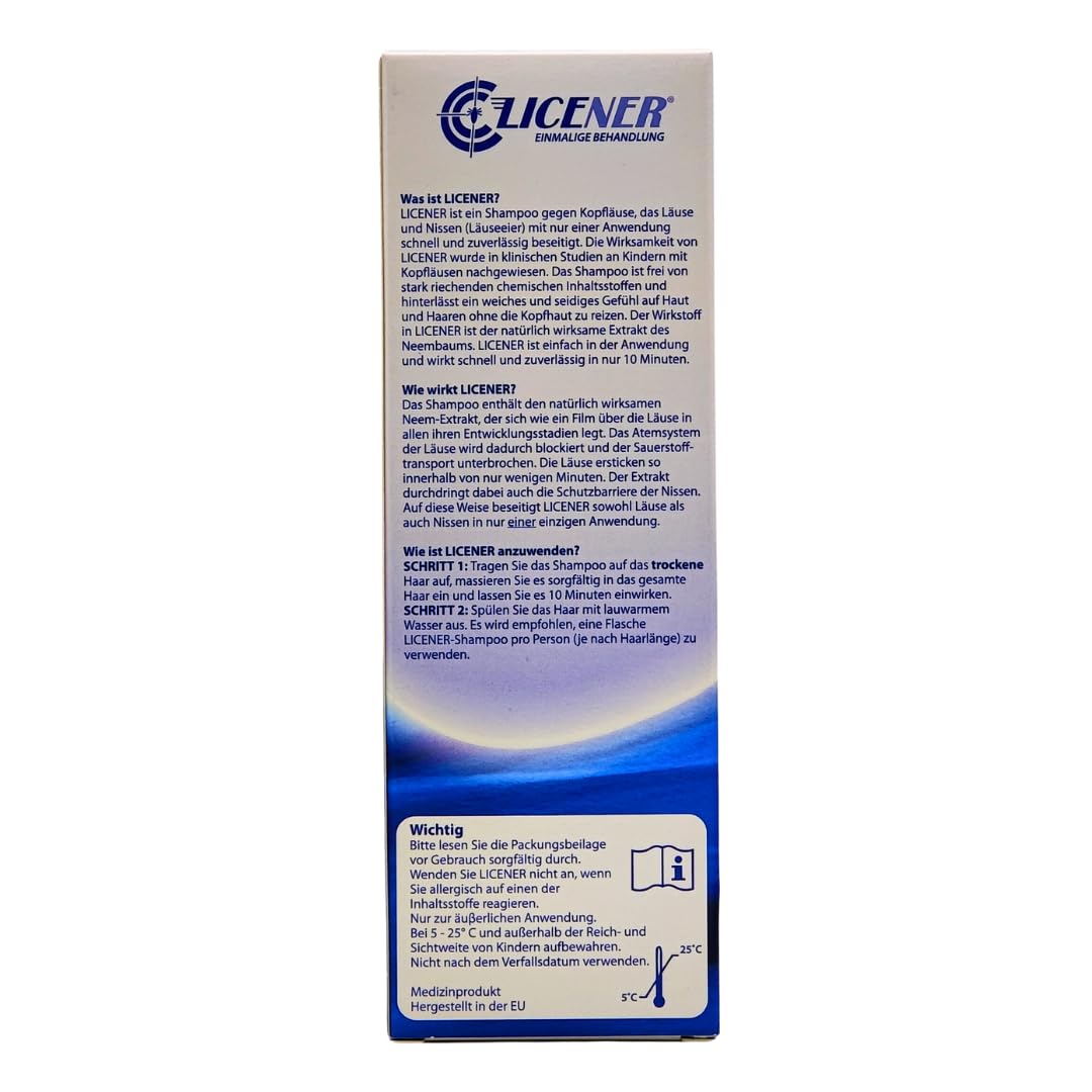 Licener Bundle: Licener Shampoo 100 ml und Licener Nissenkamm I Läuse-Abwehr I gegen Kopfläuse, Läuse, Nissen I Neem-Extrakt I Erwachsene und Kinder ab 2 Jahren I Spar-Set plus Pharma Perle give-away