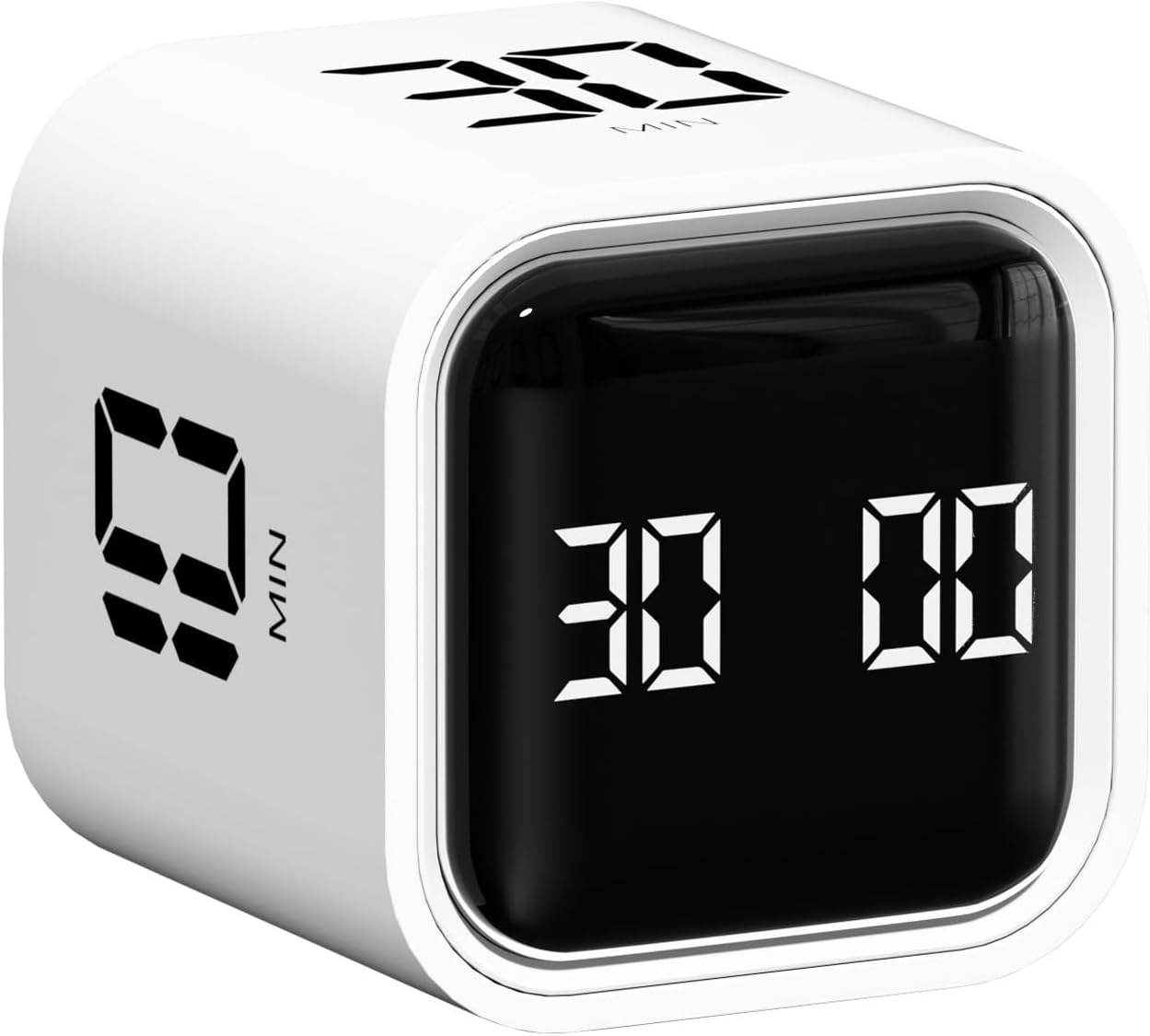 Cube Pomodoro Timer, Smart Productivity Timer 5/10/30/60 Minutes & Custom Countdown, Pause & Resume, Adjustable & Silent Visual Timer, Portable Rotation Multi Desk Timer for Study Task Work Kitchen