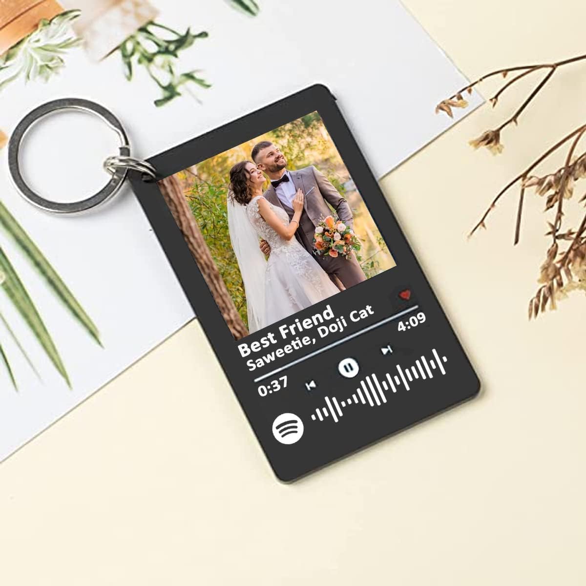 Custom Spotify Keychain with Picture,Custom Scannable Spotify Music Song Code Keychain - Image 5