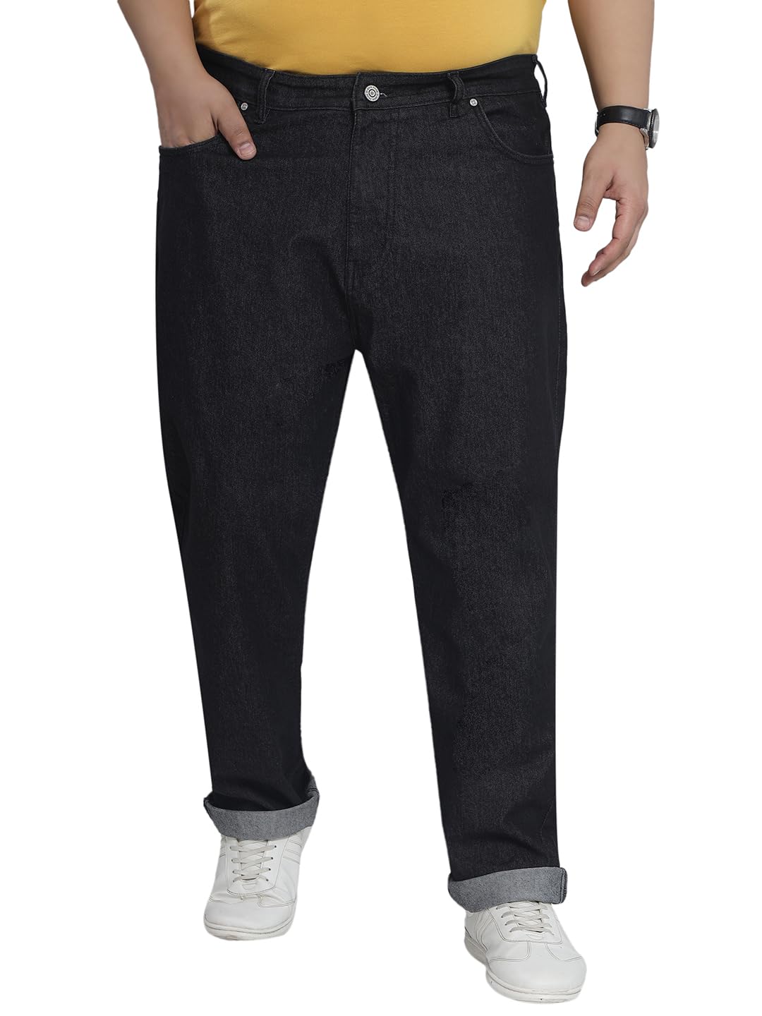 john pride Plus Size Men Regular Fit Stretchable Clean Look Charcoal Jeans (JPJ12060I_Charcoal)-picture-47