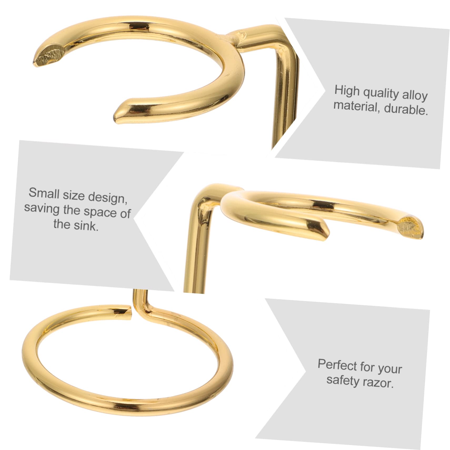 3 Pz Supporto per rasoio per bagno organiser bagno rasoi da uomo elettrici Uomini Gel lama porta rasoio pennello porta pennelli da barba da ferrolega Golden