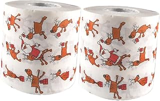 KALLORY 2 Peças De Papel Higiênico Em Massa Decoração De Banheiro De Natal Papel Higiênico Doméstico Papel Higiênico De Rena Papel Higiênico De Natal Tecido Higiênico Novidade Papel