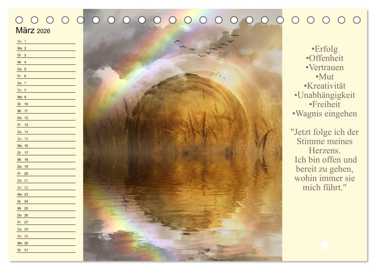 Tarot. Spirituell durch das Jahr (Tischkalender 2026 DIN A5 quer), CALVENDO Monatskalender: Mit dem Tarot glücklich durch das Jahr!