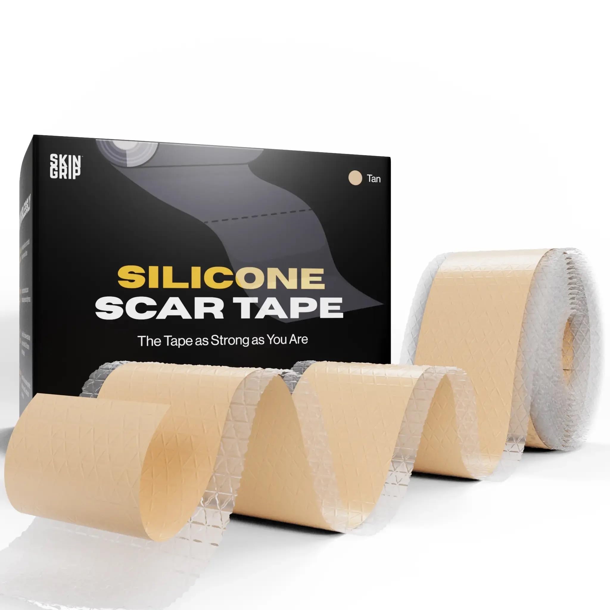 Skin Grip Medical Grade Silicone Scar Tape 1.6"x120" Roll - Increased Strength & Reduced Irritation - Silicone Scar Sheets For Face, Surgical Scars,