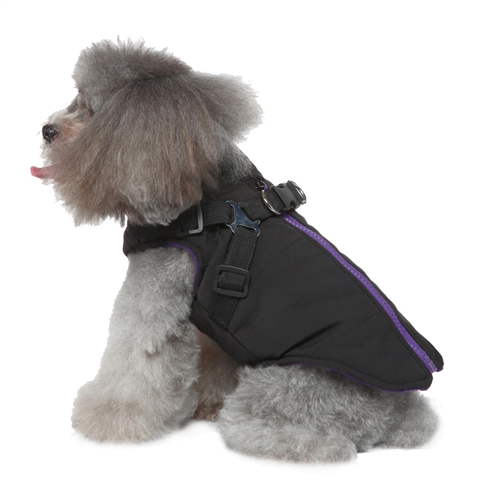 Pet Warm Jacket - Waterproof Windproof Reversible Winter Dog Jacket | Zipper Dog Puppy Coat Small Clothes Coat with Harness for Medium Large Dogs