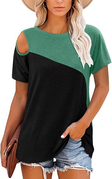 KISSMODA Summer Short Sleeve T Shirt Loose Fit Casual Dressy Women Top 2025 Trendy Ladies Fashion Blouses(S-3XL)
