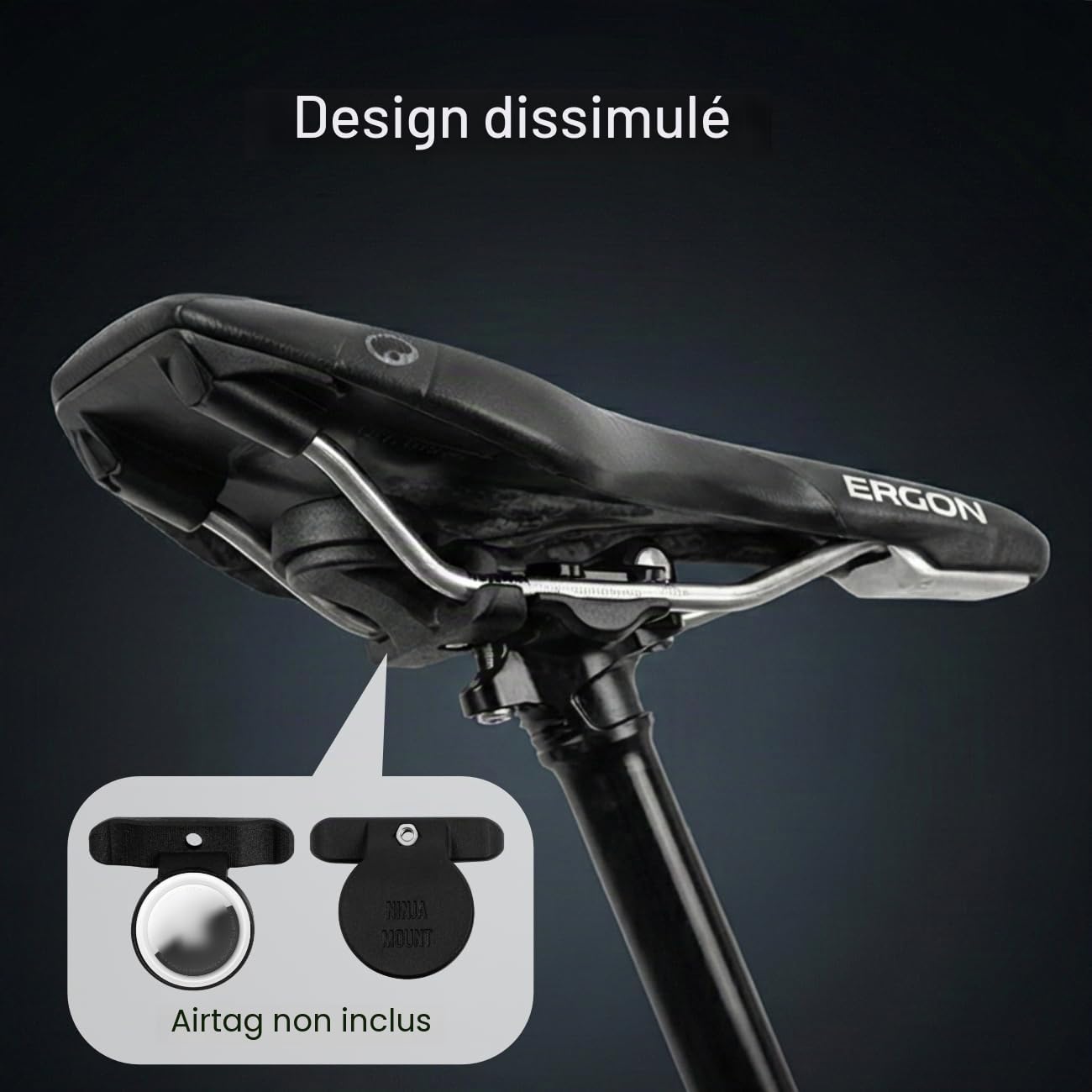 Airtag Support de Selle pour Vélo et Vélo Électrique I Localisation Facile I avec Vis de Sécurité et Outils