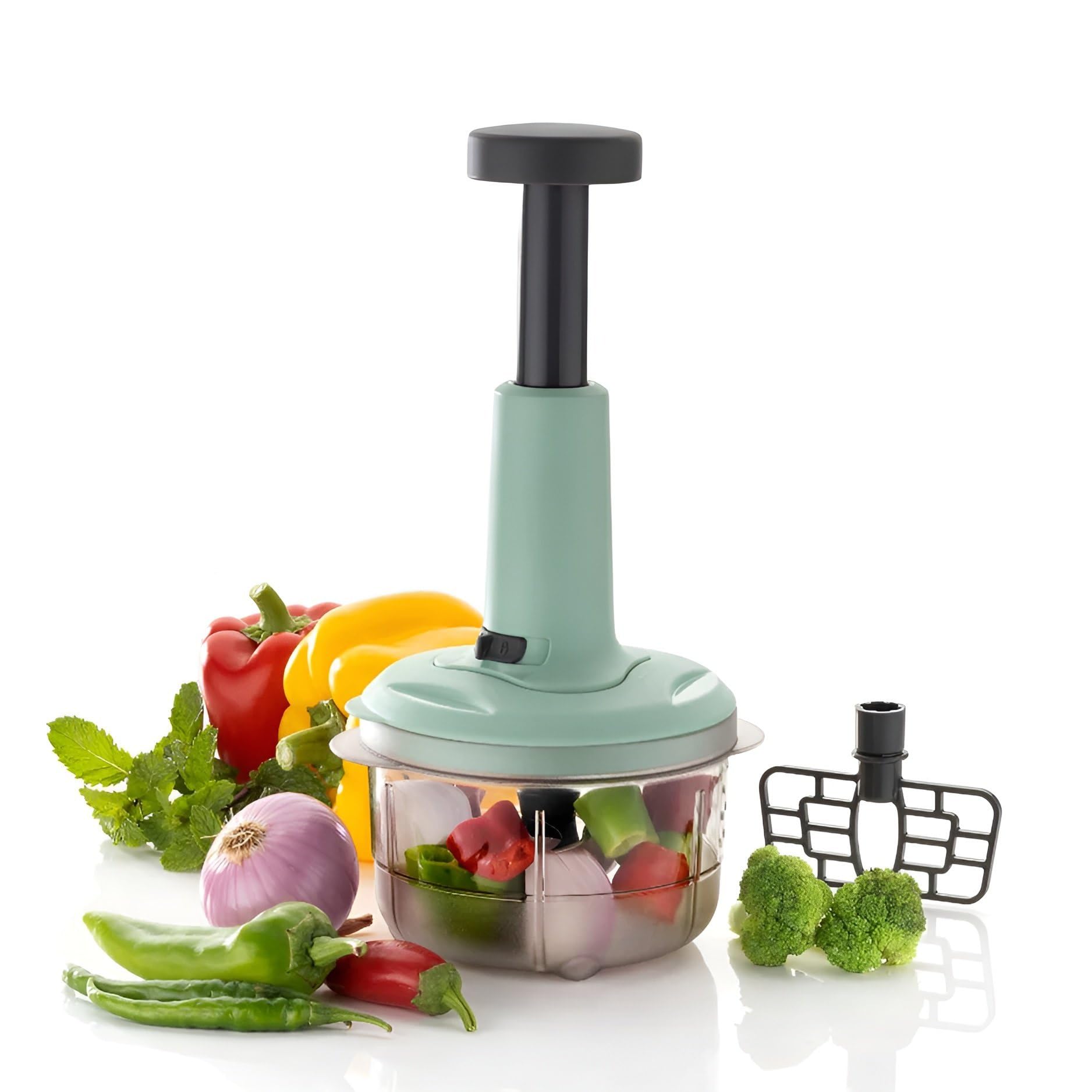 Manual Food Chopper, 650ml Capacity, Food-Grade Plastic, Pull String Vegetable Cutter for Kitchen Use-image-15