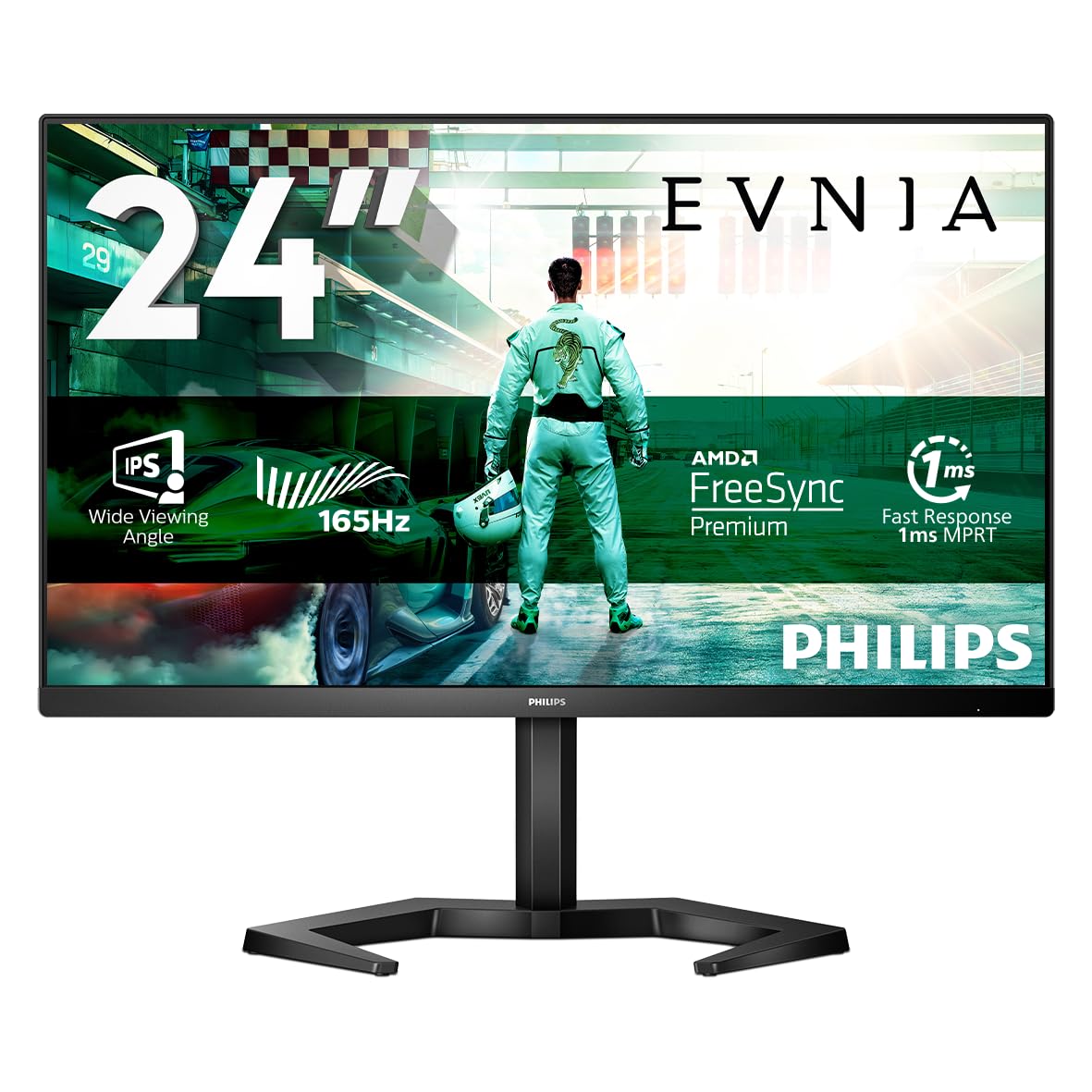 Philips Evnia Gaming Monitor 24M1N3200Za/00, 165 Hz, Ips, Regolabile In Altezza, Nero, 24 Pollici Fhd