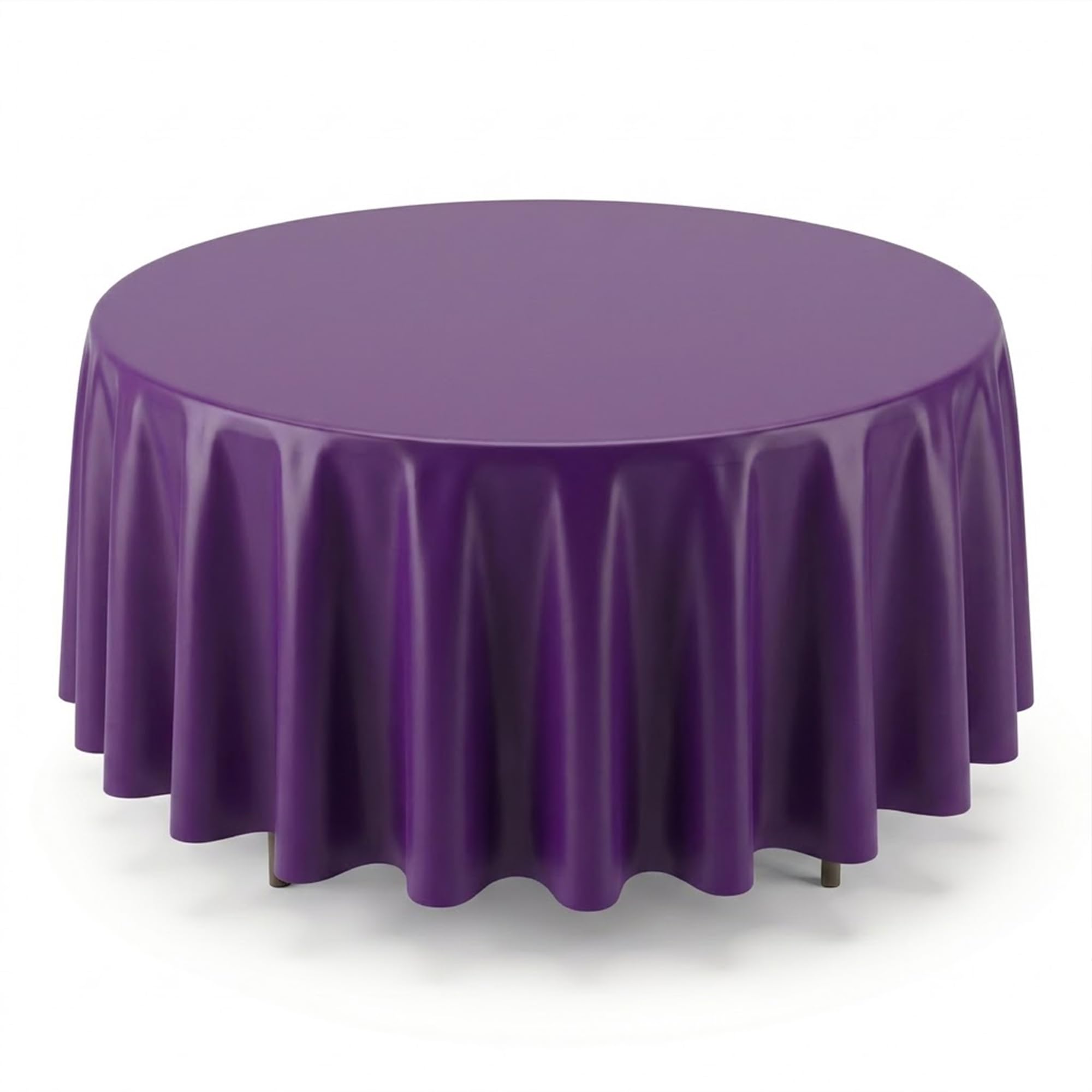 Venuscello 1 x Purple Round Plastic Tablecloths Covers Reusable 84" (213cm) for Elegant & Durable Birthday & Events Table Decorations Home Use โ image 1