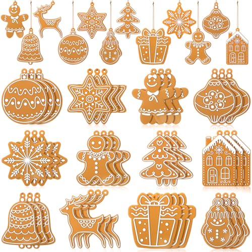 Yookeer 36 Pcs Christmas Tree Ornaments Gingerbread Theme Christmas Hanging