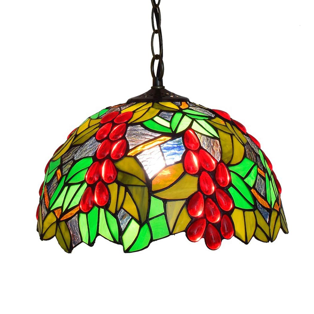 Lustre Tiffany suspendu pour chambre et balcon ambiance verre coloré