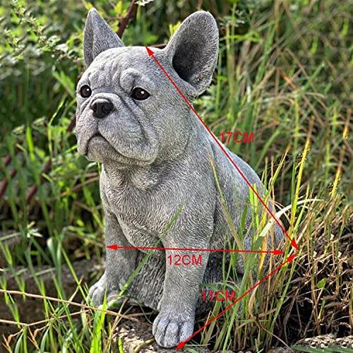 Weida French Bulldog Statue Garden Decor Resin Crafts Dog Lover Gift Sculpture Patio Lawn Courtyard Home Decoration (Color : B) #TOP2