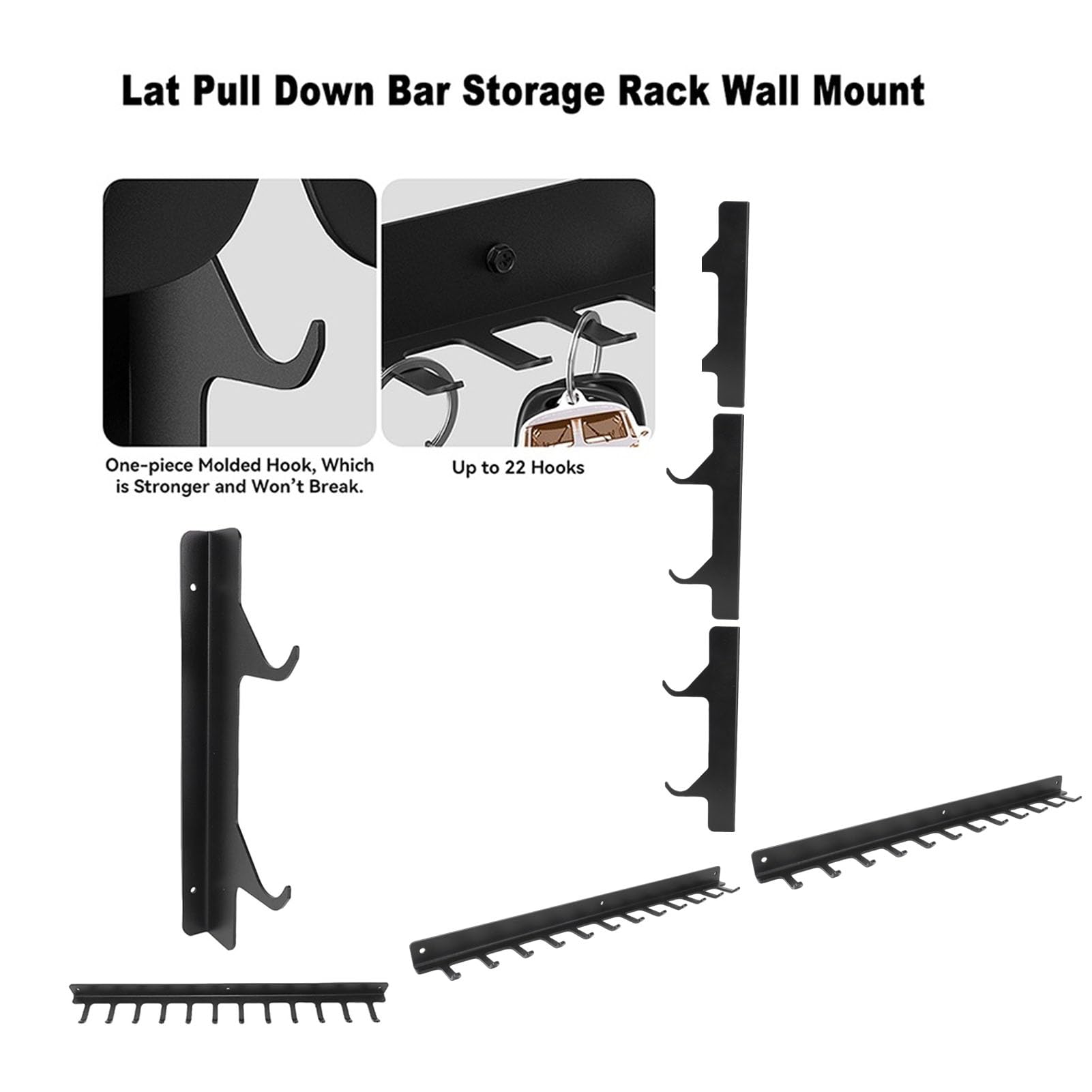 Jenngaoo Raccoglitore a Muro per Accessori Pull Down Bar in Acciaio | Raccoglitore A Muro Per Accessori Pull Down Bar In Acciaio Con Gancio Per Palestra Domestica Organizzazione Attrezzi