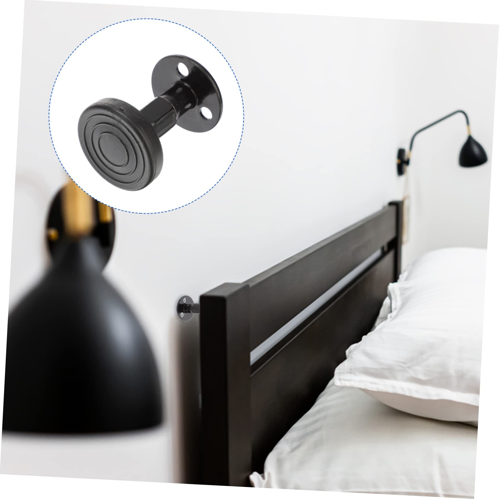 Mikinona 2pcs Bed Headboard Stabilizer Adjustable Threaded Bed Stopper Anti-Shake Tool for Bed Frame Sturdy Metal Material Easy Install Protect Walls