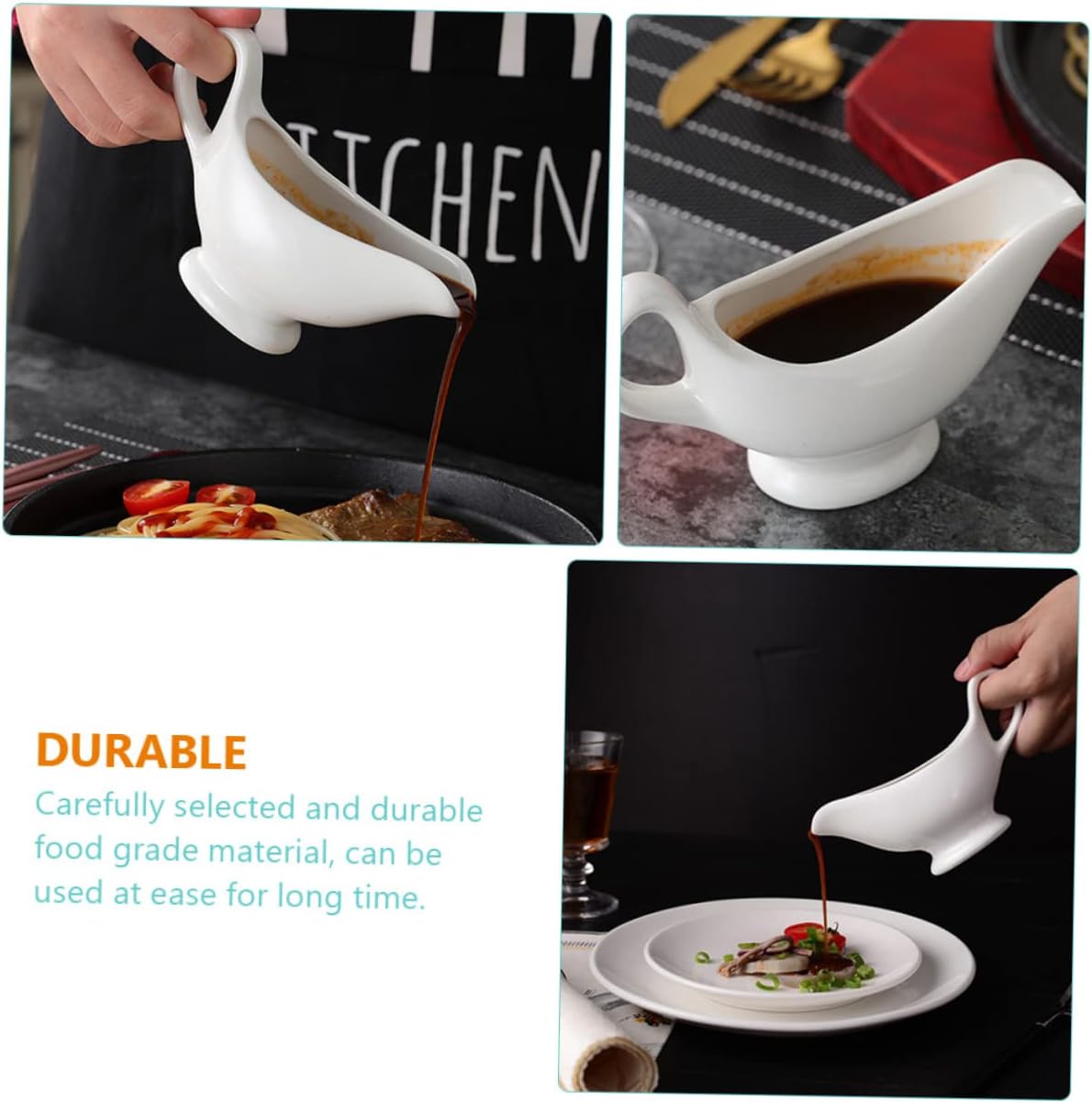 Decorative Sauce Cup Gravy Boat 270ml Ceramic for Oil Vinegar