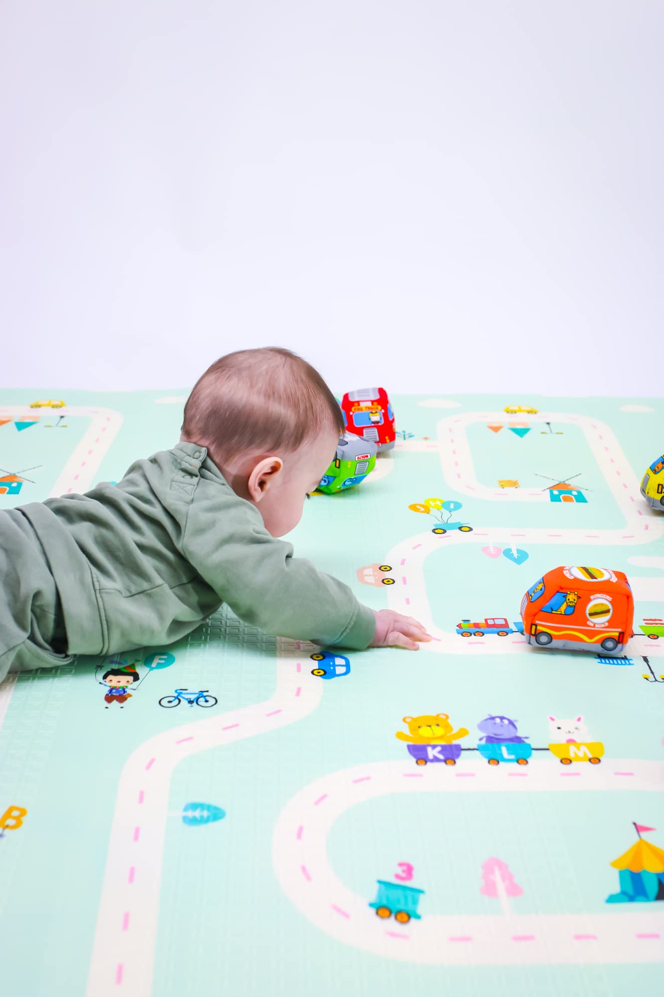 Spielmatte für Babys, faltbar, rutschfest, extra groß, wendbar, wasserdicht, tragbar, doppelseitig.