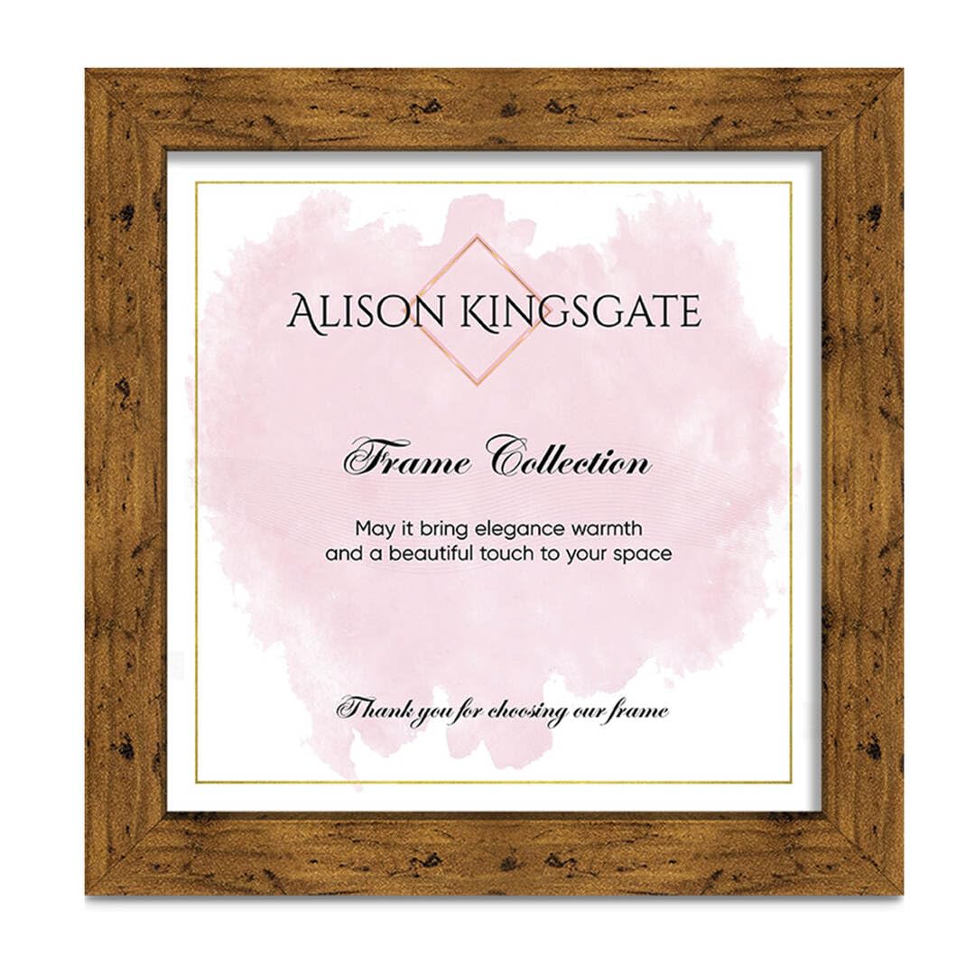 Alison Kingsgate Modern 50x50 CM - Rustic Oak Picture Frames - Engineered Wood Photo Frame with Shatterproof Perspex Front - Ideal for Posters, Certificates & Artwork - Wall Mount or Tabletop Display โ image 1