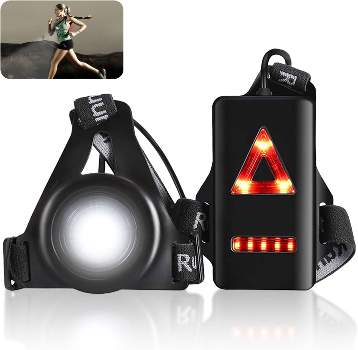 Enkifun Lampe Frontale Course à Pieds Rechargeable USB LED Eclairage de Poitrine pour Course 500