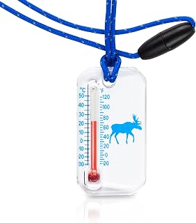 Big Discoveries Wildlife Zip-o-gage - Outdoor Thermometer for Kids with UV Exposure Decal | Reflective Breakaway Lanyard and Fun Animal Designs | Camping and Hiking Accessory for Children