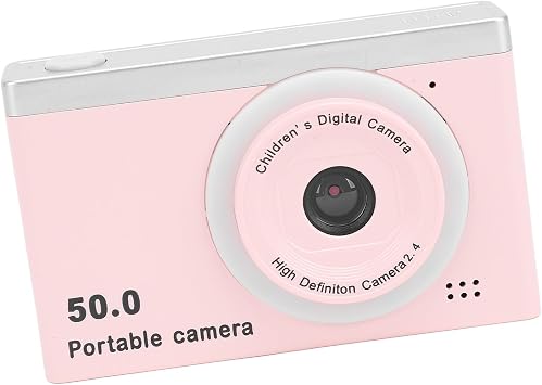 Digital Camera,50MP 1080P 8X Zoom Compact Digital Camera,Portable Front Rear Dual Cameras with Filter for Kids Photography (Pink)