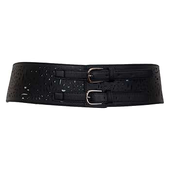 eVogues Plus Size Vintage Faux Leather Wide Elastic Belt