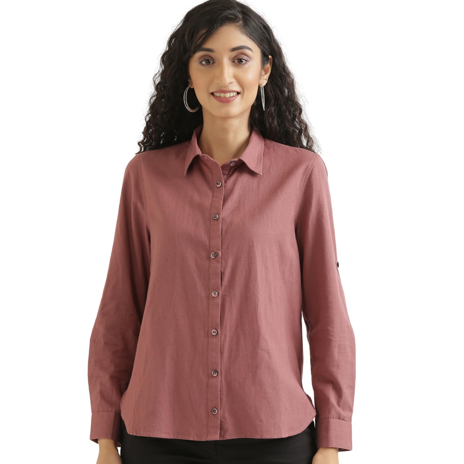 saadaa Airy Linen Shirt | Shirt for Women | Solid Casual Women's Shirt | Regular Fit Casual Shirts Stylish for Women-picture-33