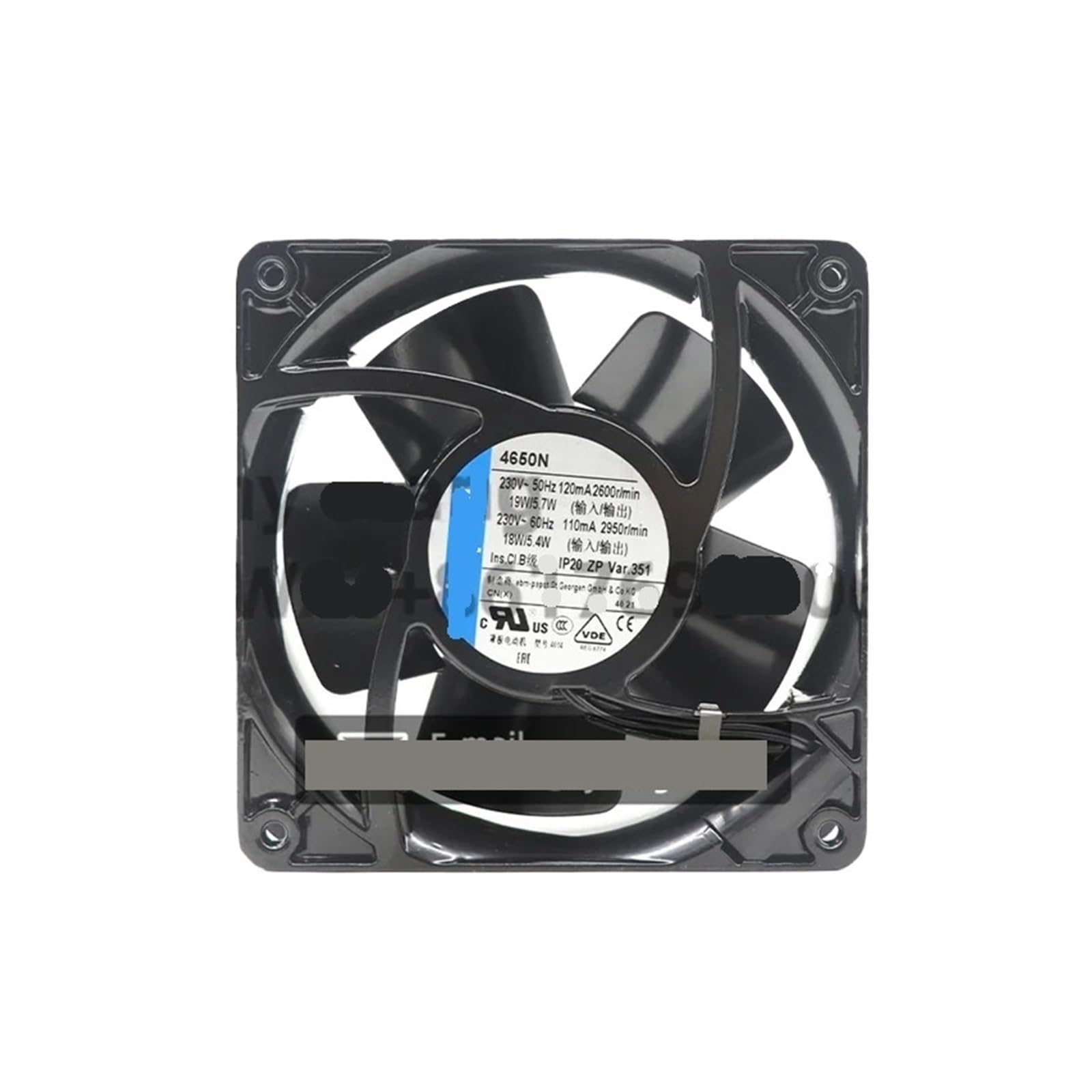 Ventilateur axial 4650N 220V pour le refroidissement d'armoire électrique 120mm