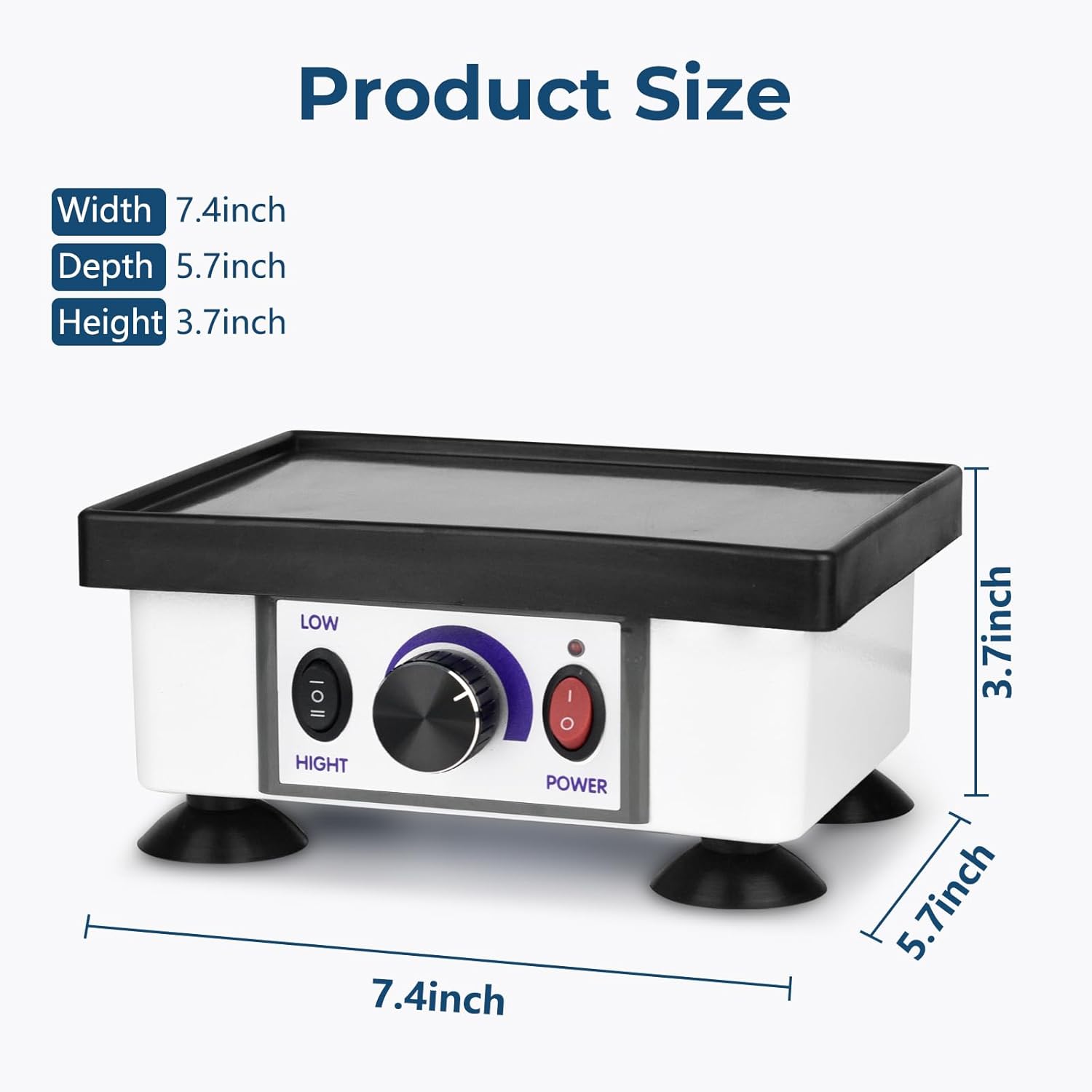 Square Oscillator Shaker, Vibrating Tool with Infinitely Variable Speed Knob for Reducing Air Bubbles in Models JT-51B