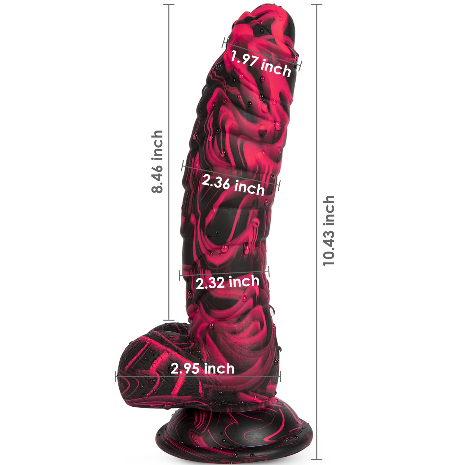 Thick Realistic Dildo Adult Sex Toys, 10.43 Inch Soft Safety Silicone G-spot Anal Stimulator with Strong Suction Cup, Fantasy Dildos Huge Lifelike Penis Toy for Women Men Couples