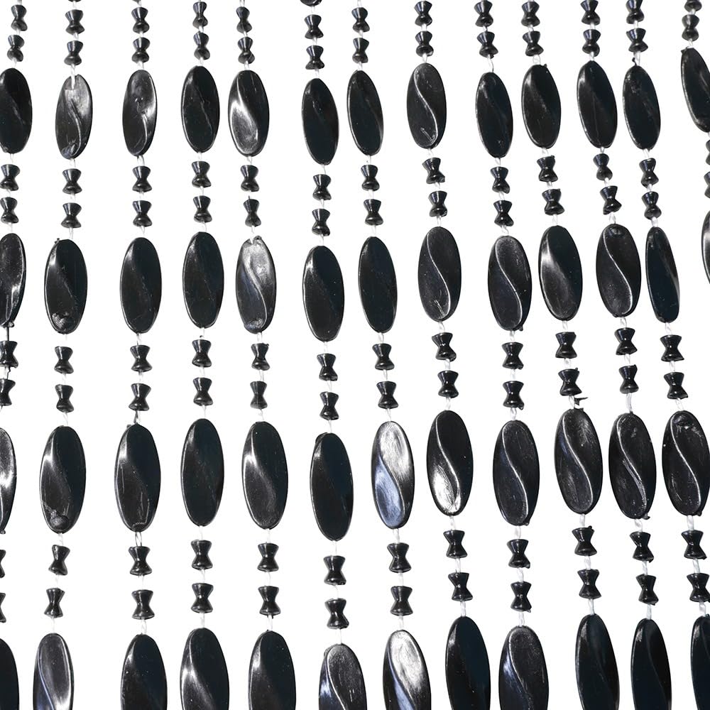 IVOL Rideau de porte – Rideau anti-mouches en perles – 90 x 220 cm (Noé, noir)