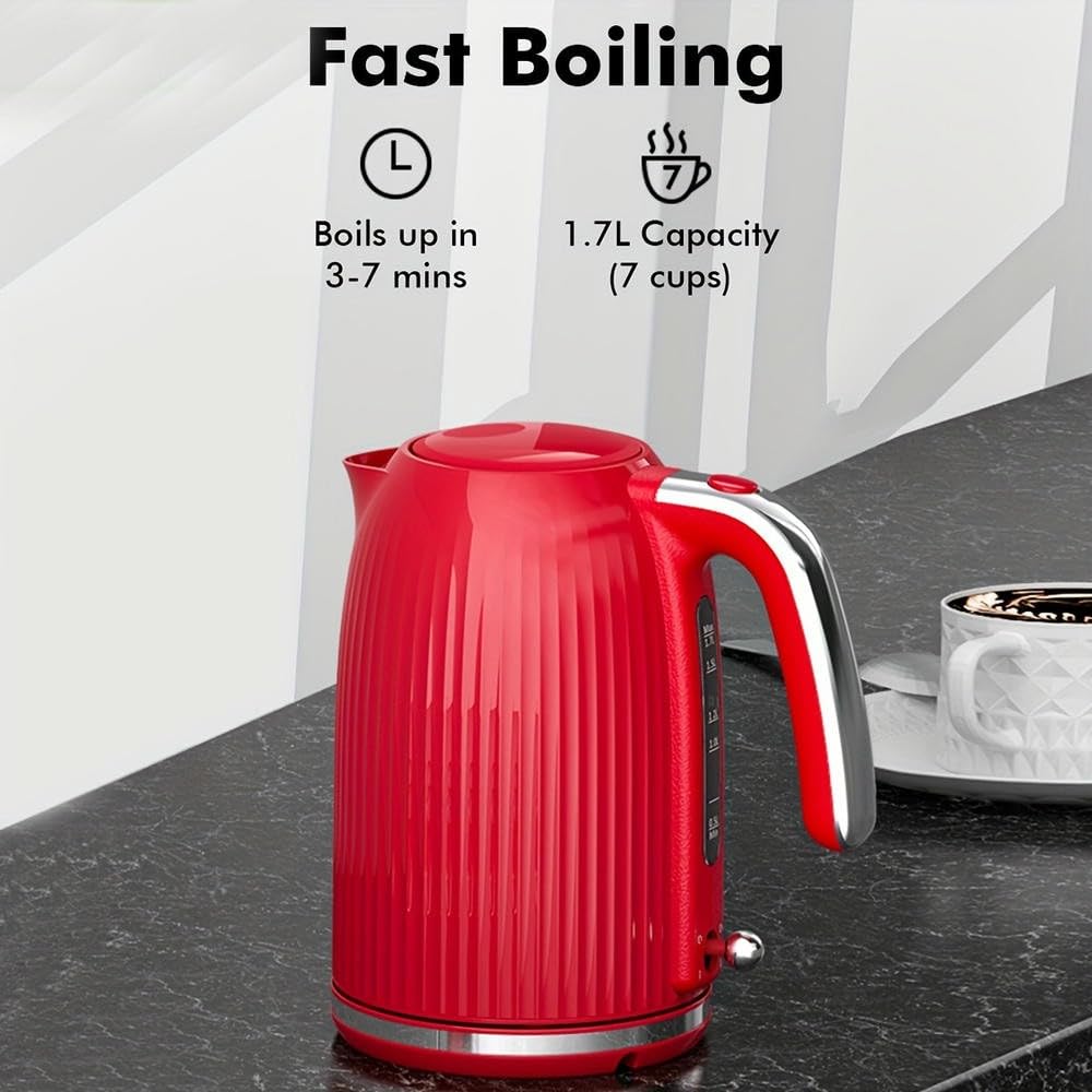 Bollitore Elettrico ZBDZSW - Bollitura Rapida Protezione Contro l'ebollizione a Secco Facile da Pulire con Ampia Apertura Manico Resistente al Calore Base Girevole a 360°