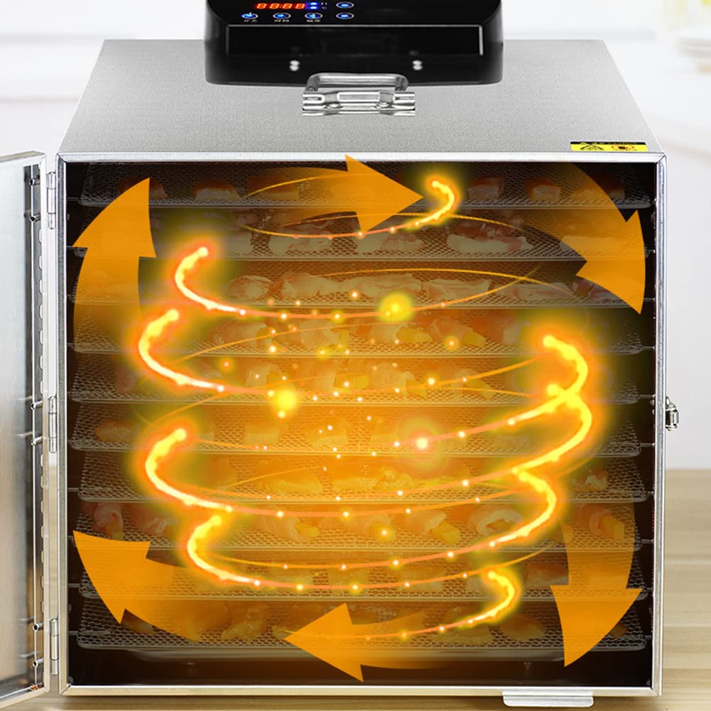 Deshidratador de Alimentos para Frutas, Verduras, Carne, Carne, Carne Seca, Fabricante con Temporizador y Control de Temperatura