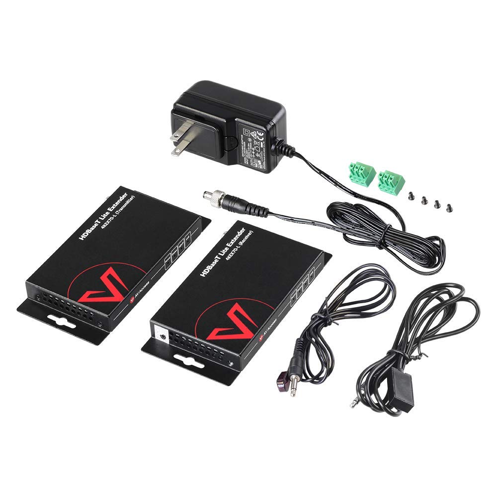 AV Access 4K HDMI Extender (HDBaseT) up to 70 m, UHD 4K @ 60Hz/30Hz HDR10 and 3D, EDID Management, CEC, HDCP 2.2, 2-Way PoE + IR + RS232, Zero Latency Over Cat5e/6a/7, Plug & Play