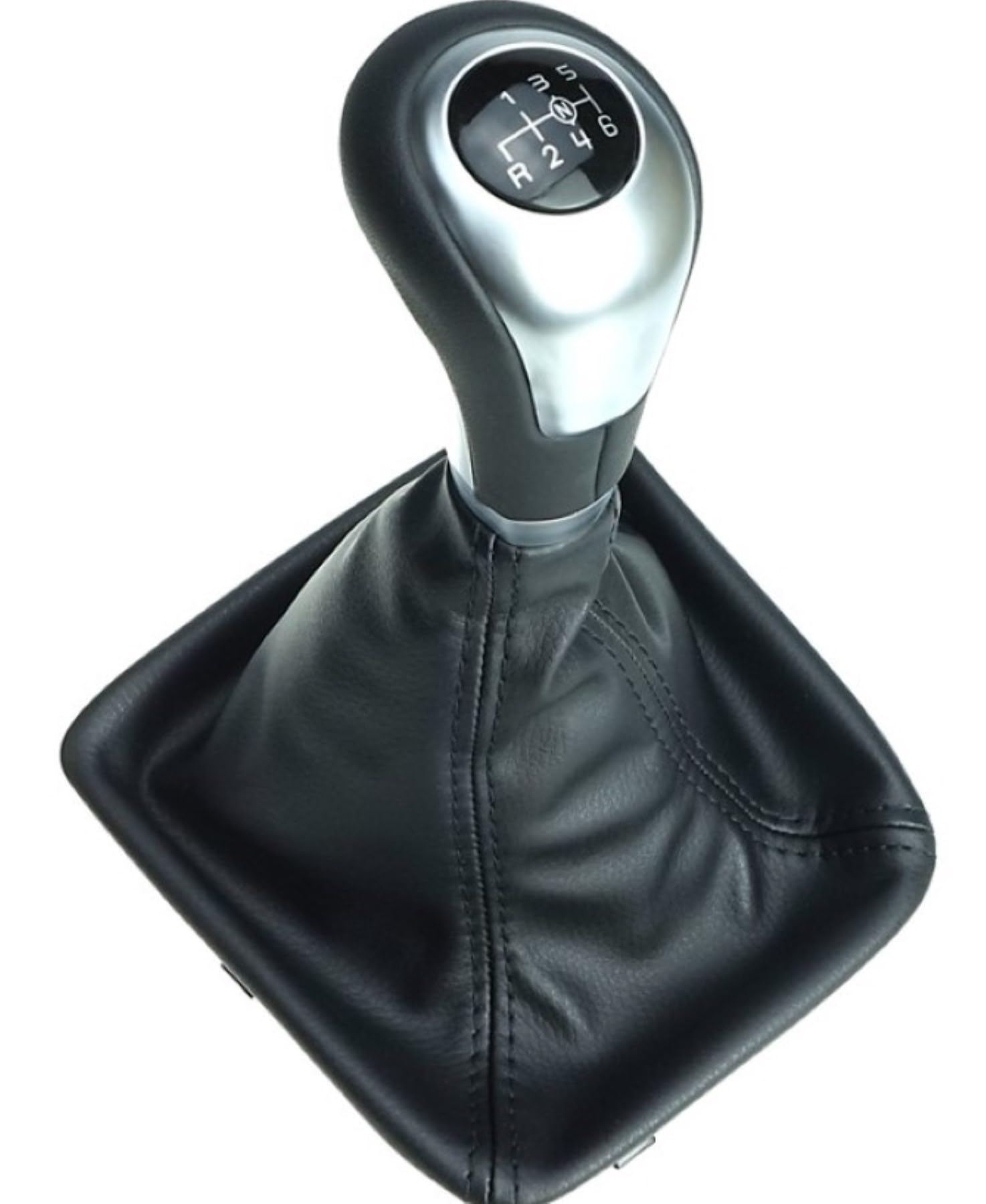 Newtown2700 - Pomello del cambio + cuffia + telaio con cucitura nera compatibile/ricambio per Mercedes Classe A W176 B W242 W246 CLA GLA