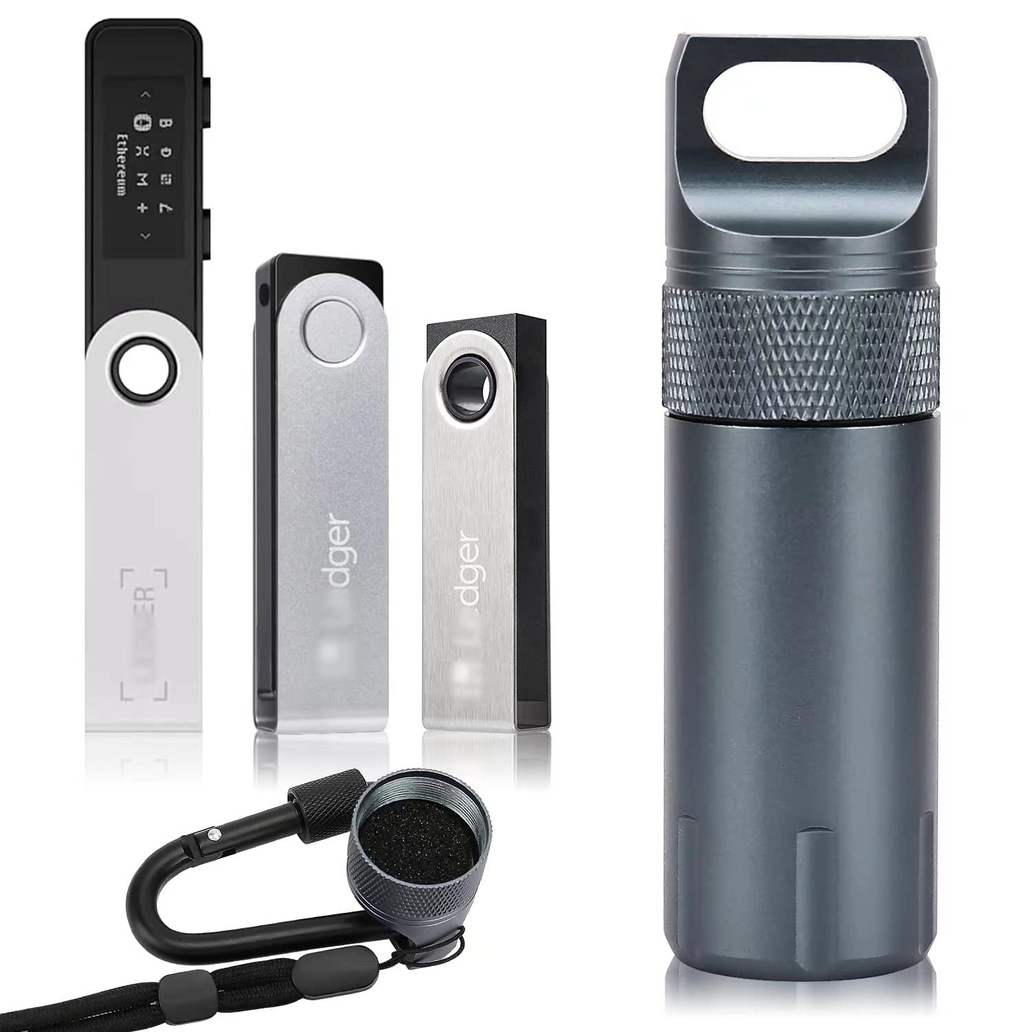 Compatible-Ledger-Nano-Case-Cryptocurrency,BKING-BOX Case for Ledger Nano S X S Plus Crypto Hardware Wallet,YubiKey Accessory Case,Fireproof-Waterproof Accessory Case,Protect Crypto Walle (Grey)