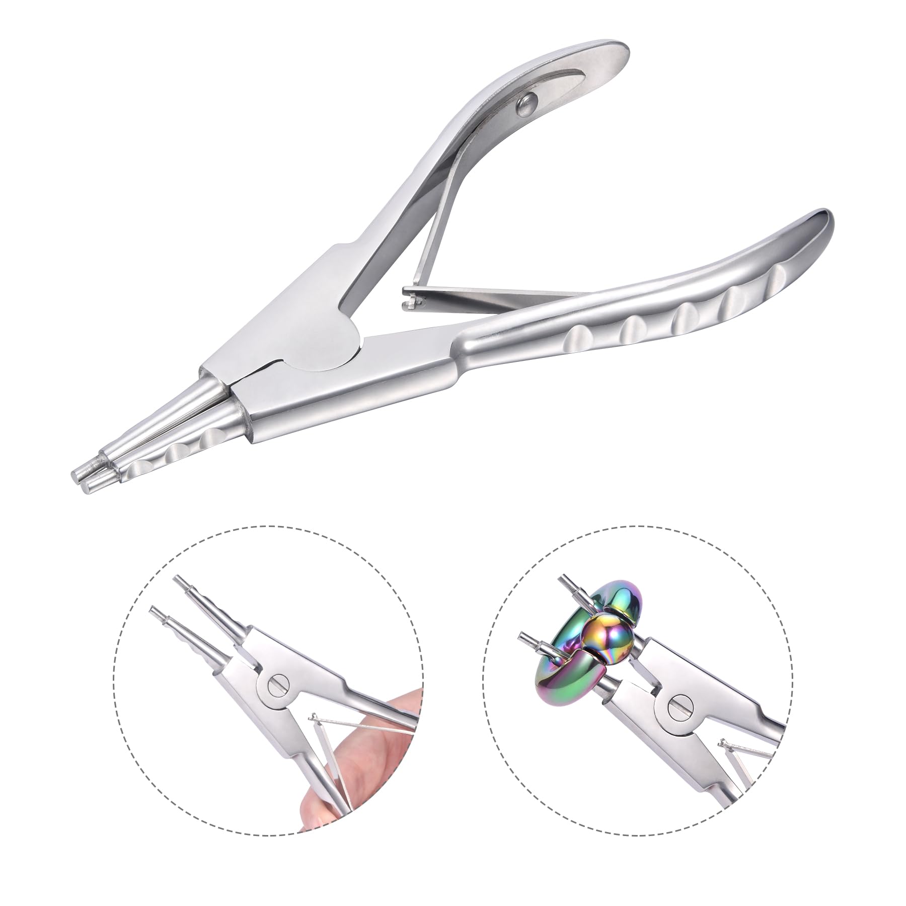 LAURITAMI 3mm 4mm 5mm Pince piercing, Pince à piercing pour boules, Pinces piercings pour modifier les piercings l'oreille de la lèvre du nombril de la langue du nez des sourcils